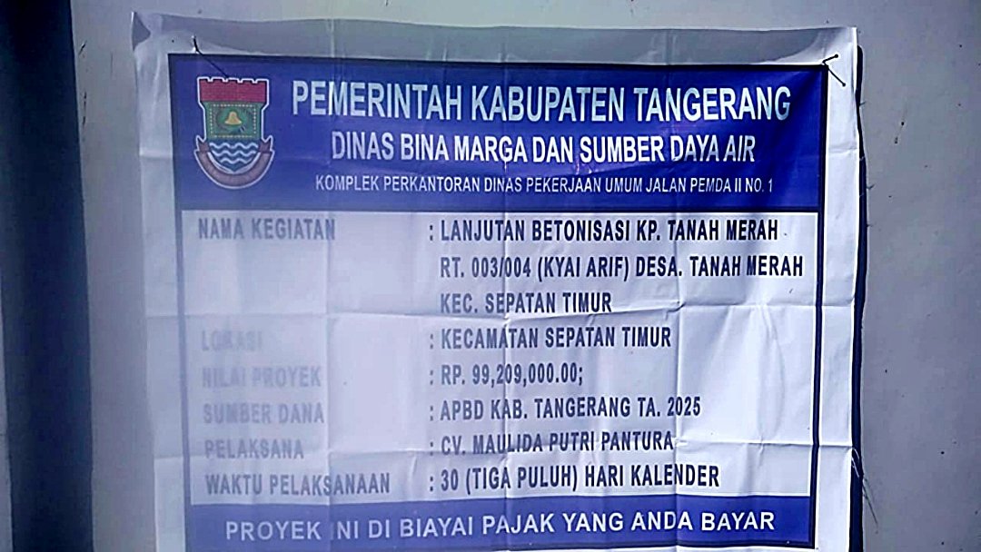 Dugaan Korupsi Muncul dalam Proyek Betonisasi di Sepatan Timur